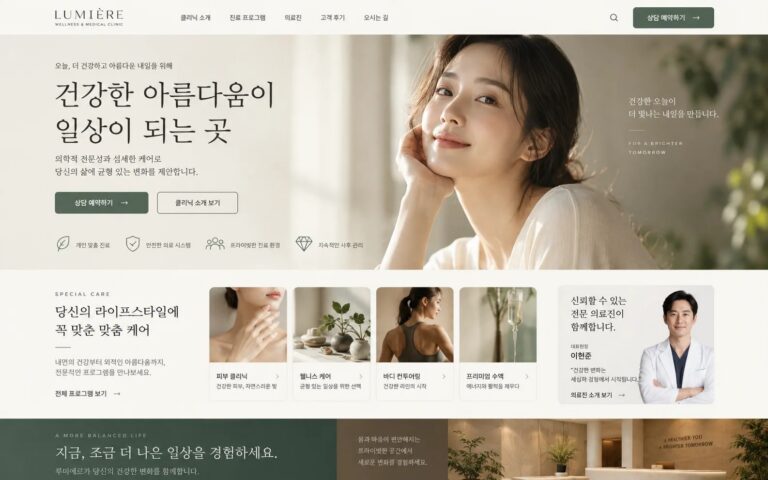 클리닉 홈페이지 제작 예시